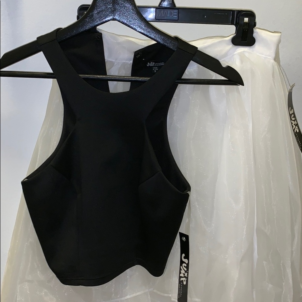 black and white two piece prom/homecoming dress